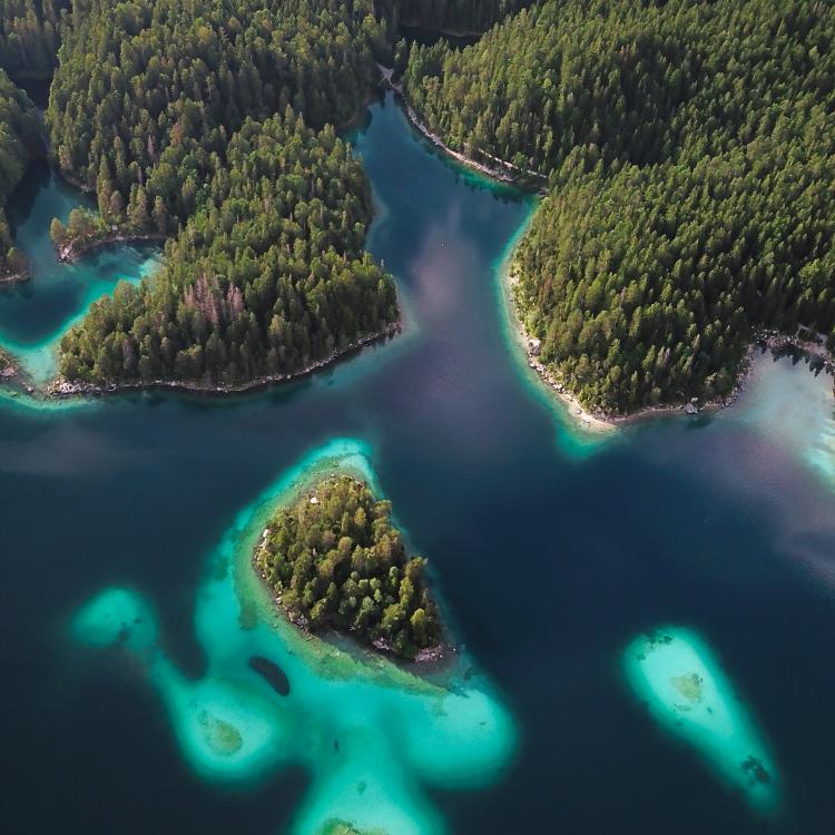 Aerial view of islands